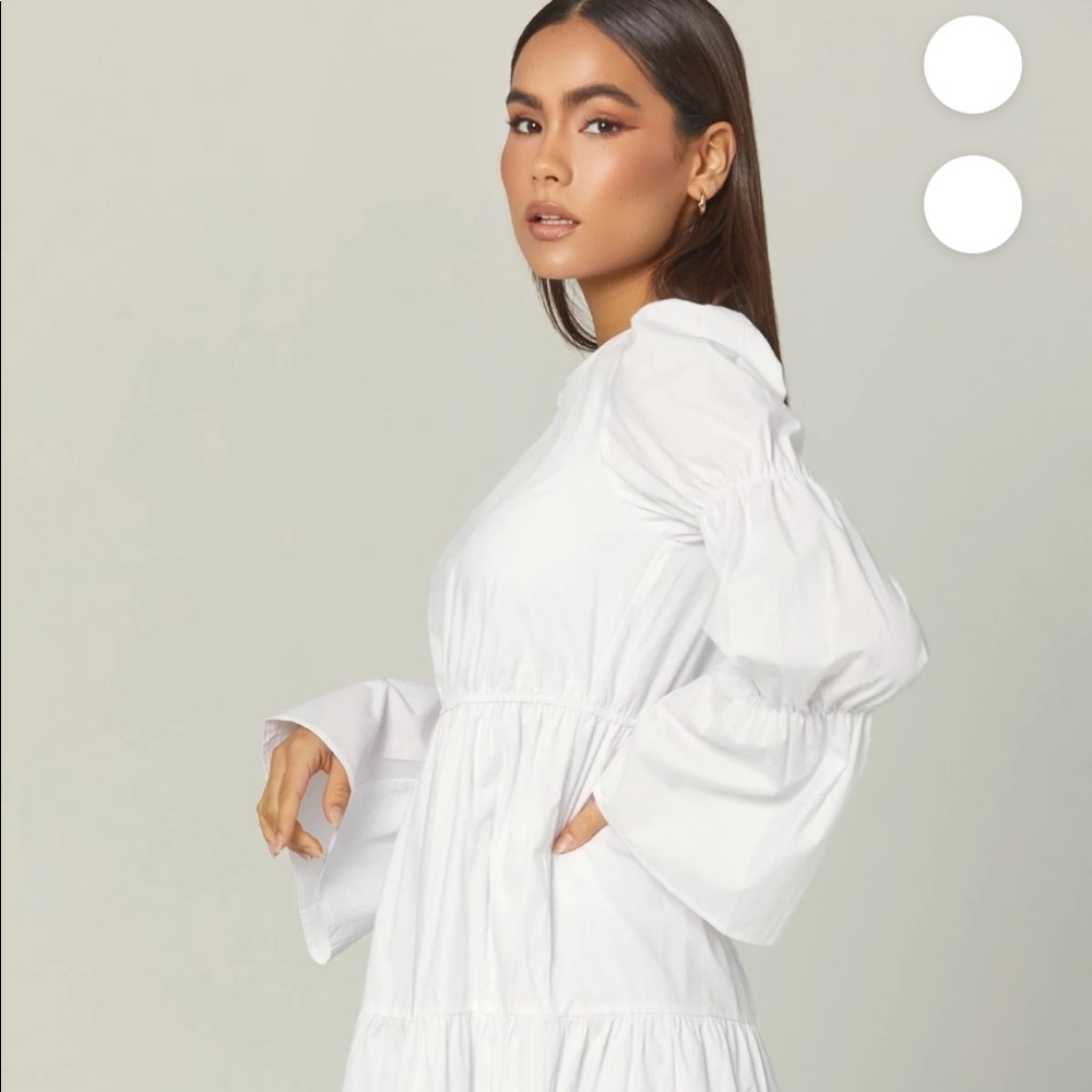 Zahra the label ALAINA TIERED SMOCK MAXI DRESS- WHITE